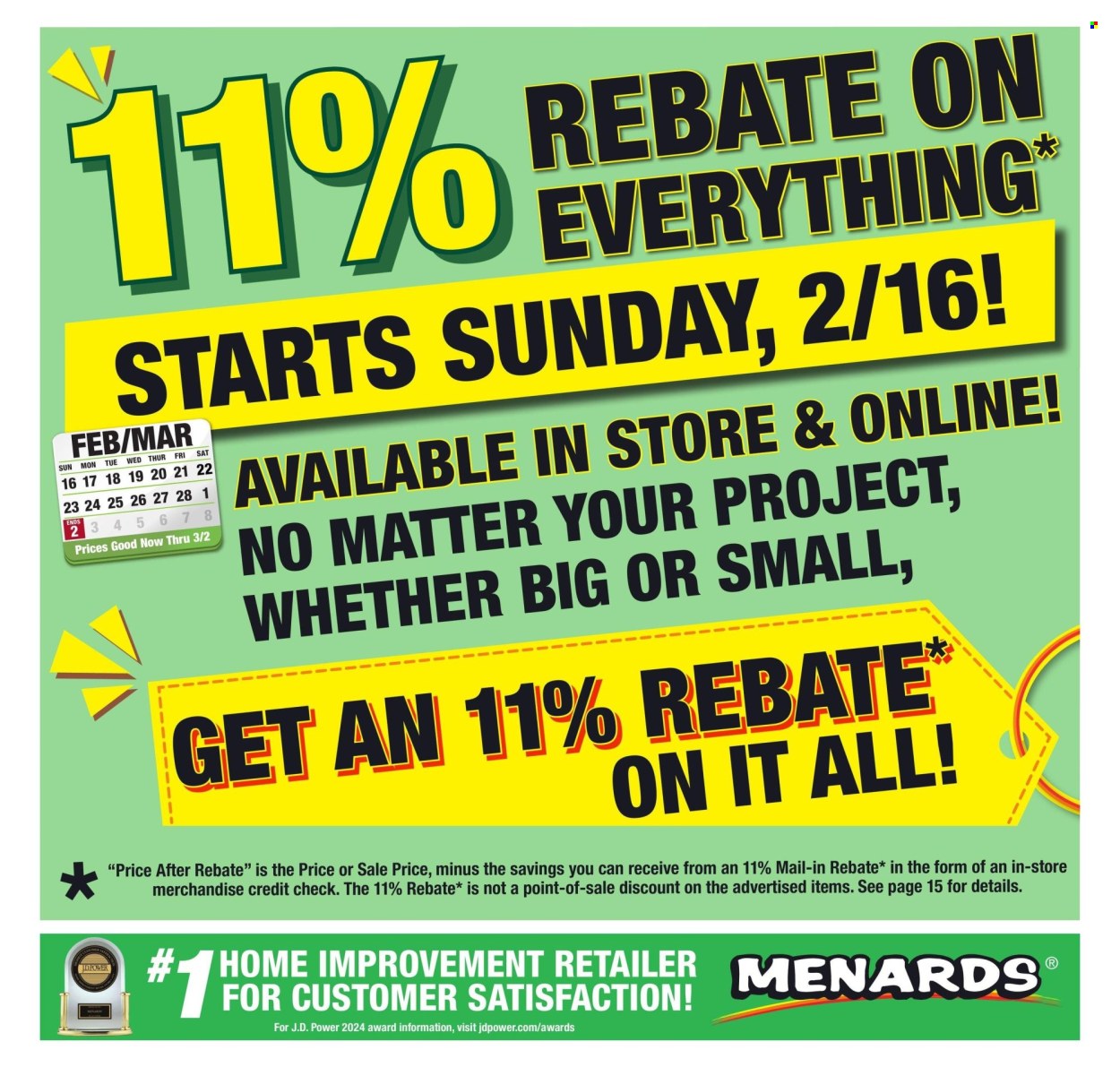 Menards ad - 02/16/2025 - 03/02/2025. Page 1