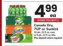 Canada Dry, 7UP or Sunkist