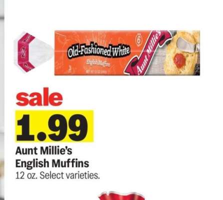 Aunt Millie's English Muffins - 12 oz. Select varieties.