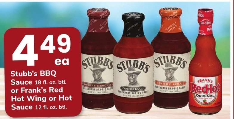 Stubb's BBQ Sauce or Frank's Red Hot Sauce