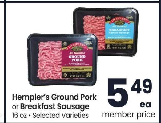 Hempler's Ground Pork or Breakfast Sausage - 16 oz • Selected Varieties