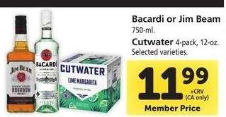 Bacardi or Jim Beam, Cutwater