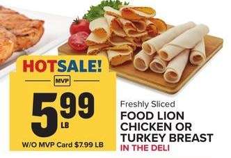 Food Lion Chicken or Turkey Breast