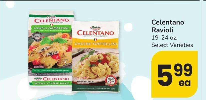 Celentano Ravioli - 19-24 oz. Select Varieties