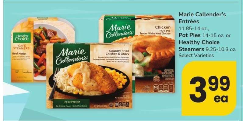 Marie Callender's Entrées 11.85-14 oz., Pot Pies 14-15 oz. or Healthy Choice Steamers 9.25-10.3 oz. - Select Varieties