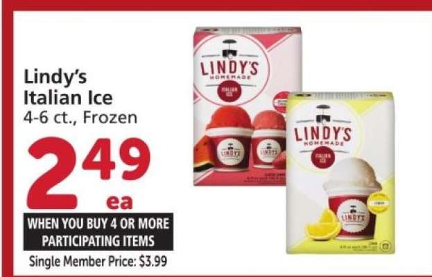 Lindy's Italian Ice - 4-6 ct., Frozen

Single Member Price: $3.99
Mix or Match
Selected Varieties