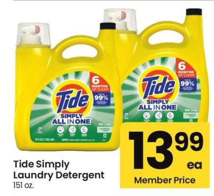 Tide Simply Laundry Detergent - 151 oz.