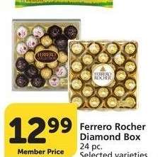 Ferrero Rocher Diamond Box - 24 pc. Selected varieties