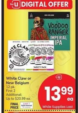 White Claw or New Belgium - 12 pk.