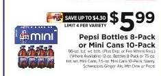 Pepsi Bottles 8-Pack or Mini Cans 10-Pack