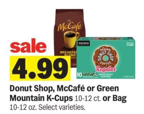 Donut Shop, McCafé or Green Mountain K-Cups 10-12 ct. or Bag - 10-12 oz. Select varieties.