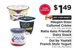 Häagen-Dazs Cultured Crème, Ratio Keto Friendly Dairy Snack, Oui by Yoplait French Style Yogurt