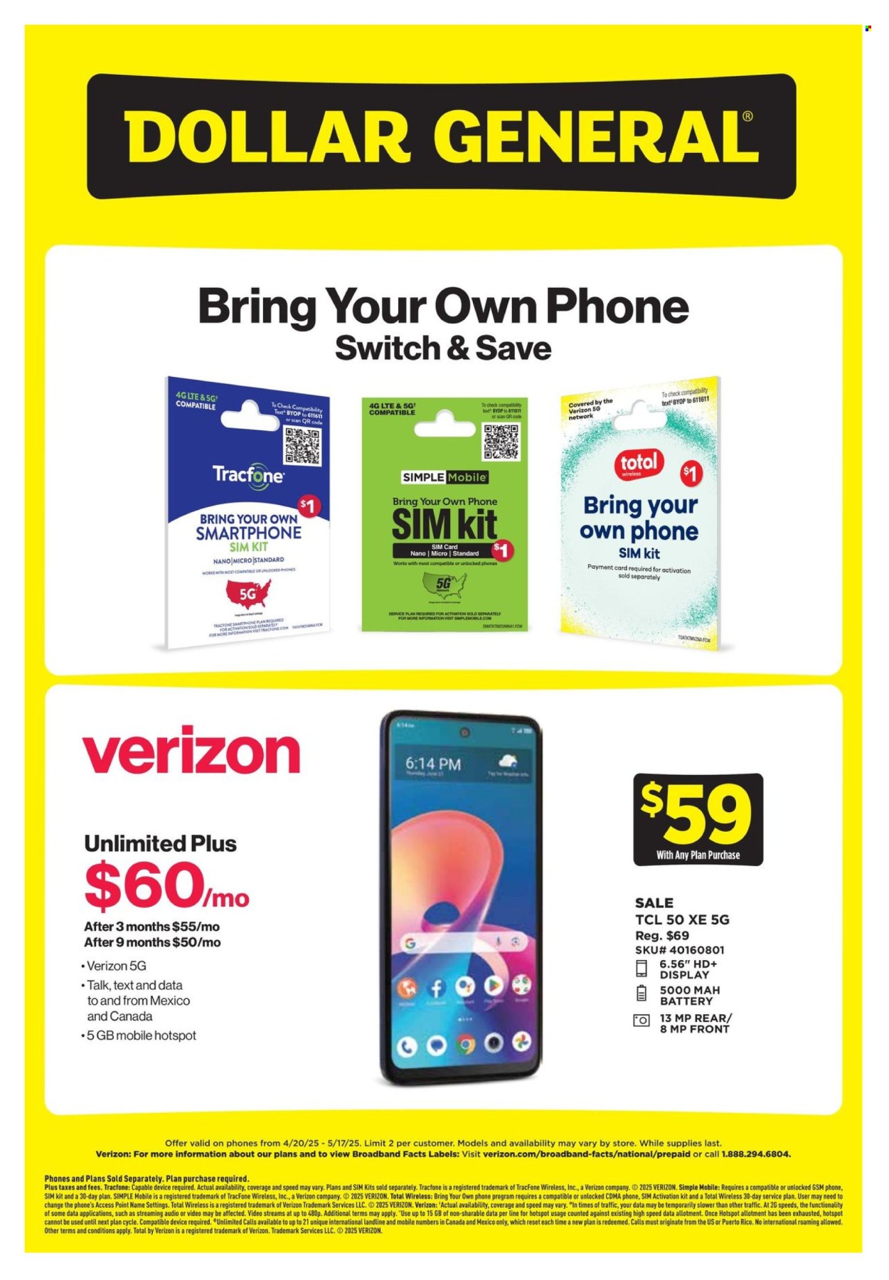 Dollar General ad - 04/20/2025 - 05/17/2025. Page 1