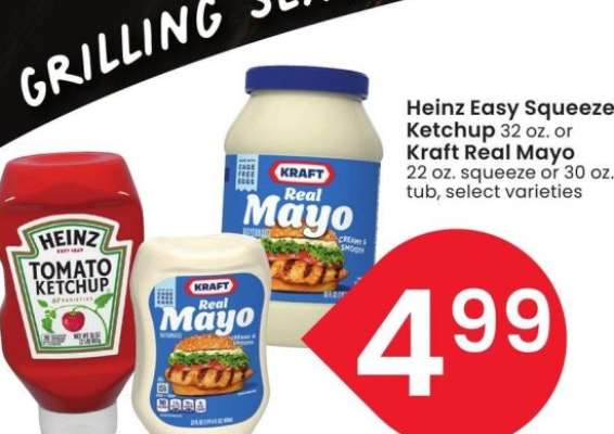 Heinz Easy Squeeze Ketchup 32 oz. or Kraft Real Mayo 22 oz. squeeze or 30 oz. tub - select varieties