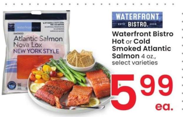 Waterfront Bistro Hot or Cold Smoked Atlantic Salmon - 4 oz., select varieties