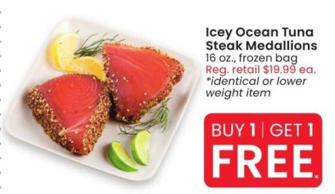 Icey Ocean Tuna Steak Medallions - 16 oz., frozen bag