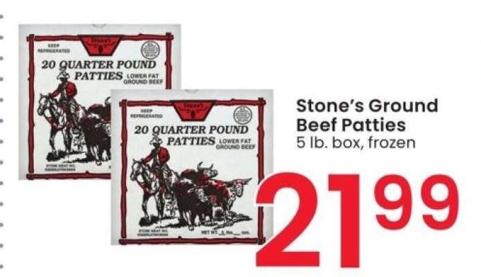 Stone's Ground Beef Patties - 5 lb. box, frozen