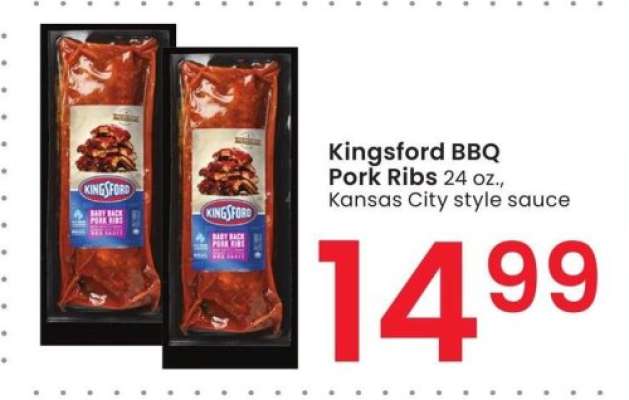 Kingsford BBQ Pork Ribs - 24 oz., Kansas City style sauce