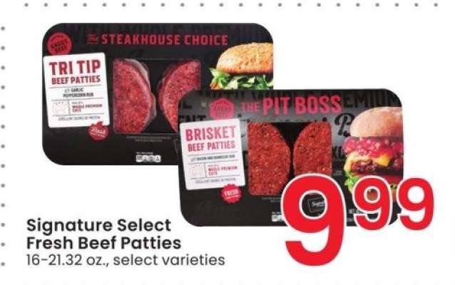 Signature Select Fresh Beef Patties - 16-21.32 oz., select varieties