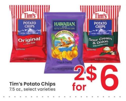 Tim's Potato Chips - 7.5 oz., select varieties