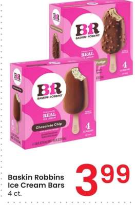 Baskin Robbins Ice Cream Bars - 4 ct.