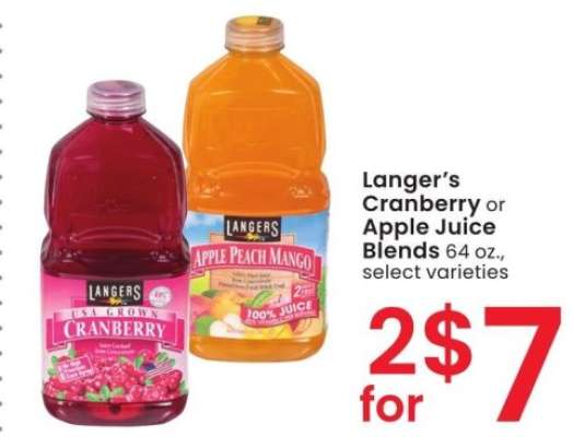 Langer's Cranberry or Apple Juice Blends - 64 oz., select varieties
