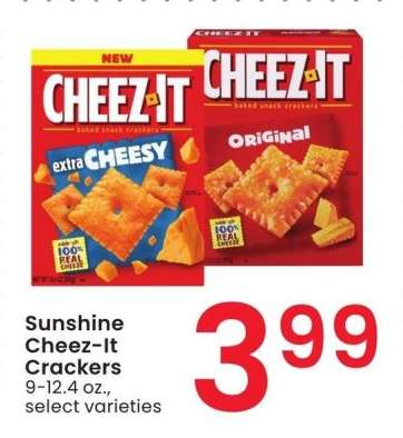 Sunshine Cheez-It Crackers - 9-12.4 oz., select varieties