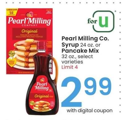 Pearl Milling Co. Syrup 24 oz. or Pancake Mix 32 oz. - select varieties