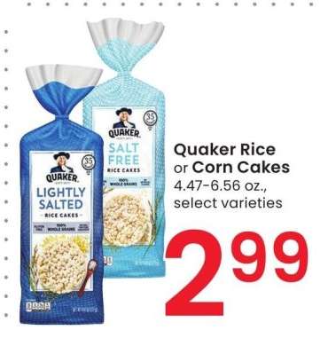Quaker Rice or Corn Cakes - 4.47-6.56 oz., select varieties