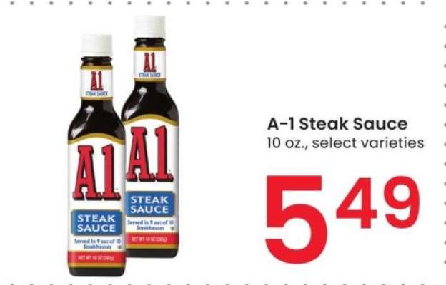 A. 1. Steak Sauce - 10 oz., select varieties