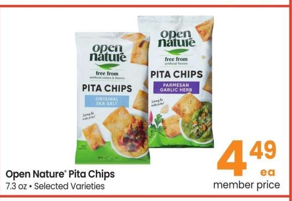 Open Nature® Pita Chips - 7.3 oz., Selected Varieties