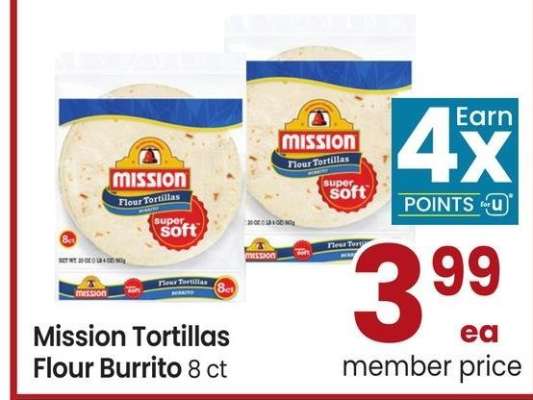Mission Tortillas Flour Burrito - 8 ct