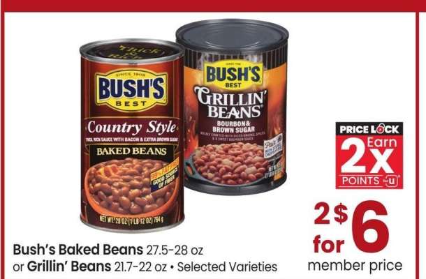 Bush's Baked Beans 27.5-28 oz or Grillin' Beans 21.7-22 oz - Selected Varieties