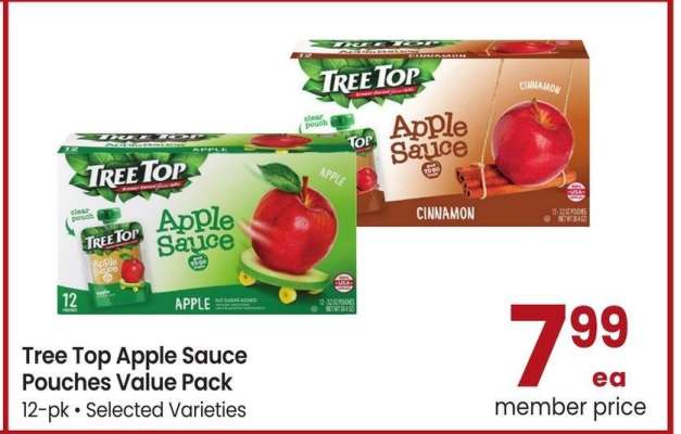 Tree Top Apple Sauce Pouches Value Pack - 12 - pk., Selected Varieties