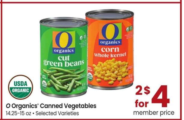 O Organics® Canned Vegetables - 14.25-15 oz • Selected Varieties