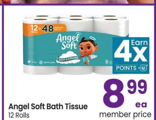 Angel Soft Bath Tissue - 12 Rolls
