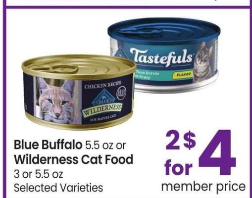 Blue Buffalo, 5.5 oz or Wilderness Cat Food, 3 or 5.5 oz - Selected Varieties