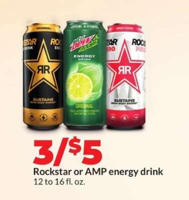Rockstar or Amp Energy Drink