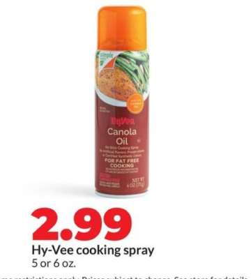 Hy-Vee cooking spray