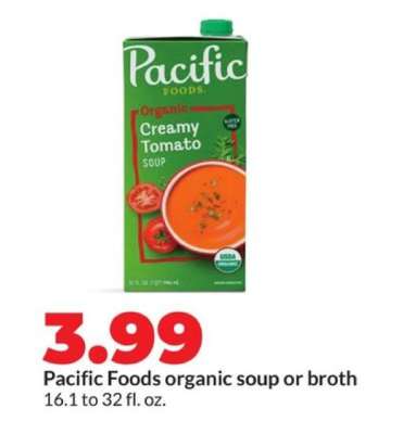 Pacific Foods organic soup or broth