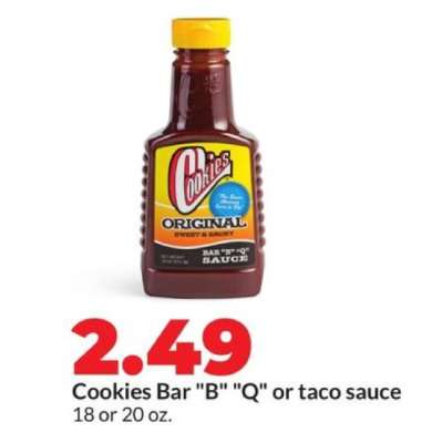 Cookies Bar "B" "Q" or taco sauce