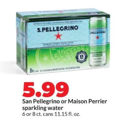 San Pellegrino or Maison Perrier sparkling water