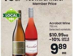 Acrobat Wine - 750 ml. Selected varietals.