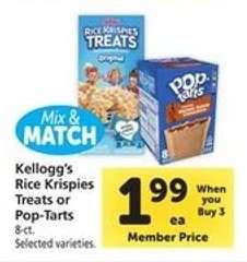 Kellogg's Rice Krispies Treats or Pop-Tarts