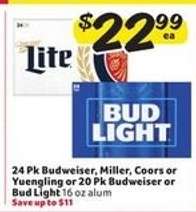 Budweiser, Miller, Coors, Yuengling or Bud Light