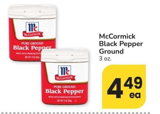 McCormick Black Pepper Ground - 3 oz.