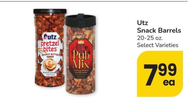 Utz Snack Barrels - 20-25 oz. Select Varieties