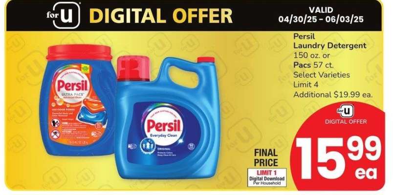 Persil Laundry Detergent 150 oz. or Pacs 57 ct. - Select Varieties
