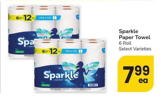 Sparkle Paper Towel - 6 Roll 
Select Varieties
