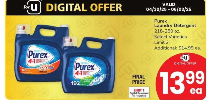 Purex Laundry Detergent - 218-250 oz.
Select Varieties